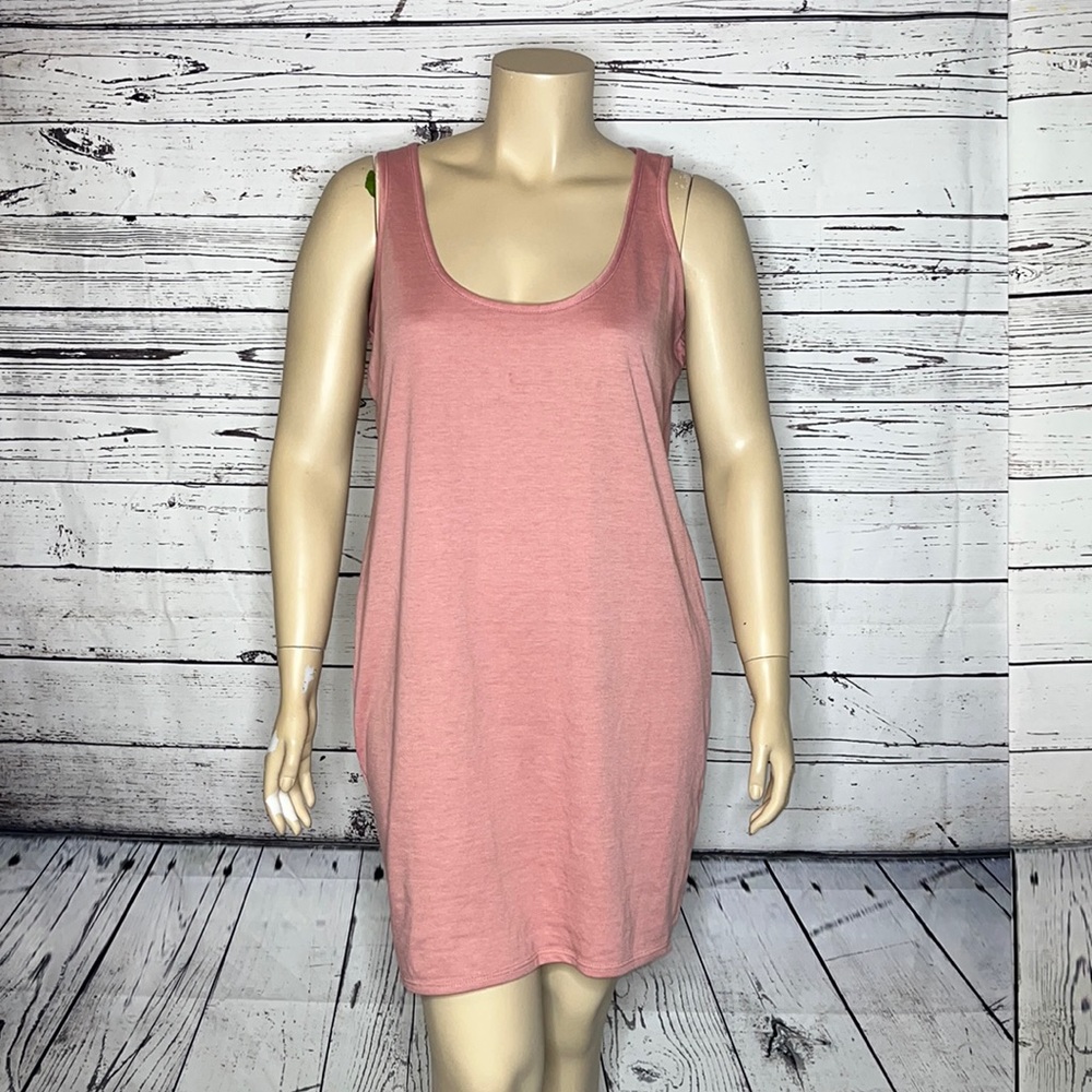 Curvy Girl by Ashley Stewart Size 3X Pink Sleeveless Rayon Knit Sheath Dress